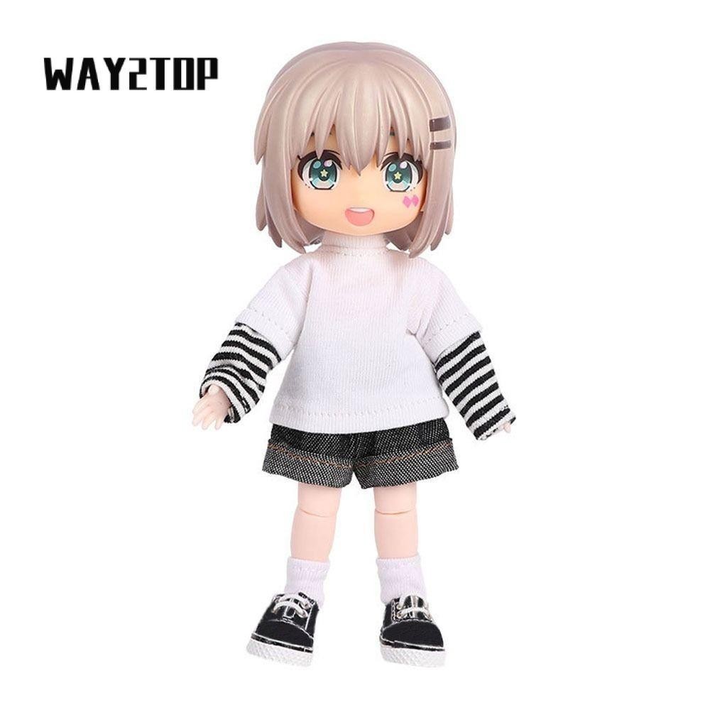 WAY2TOP เสื้อตุ๊กตา,แฟชั่นตุ๊กตาหลากสีเสื้อผ้า,น่ารักที่มีคุณภาพสูงเย็บปะติดปะต่อกันลายด้านบนสําหรับร่างกาย10เซนติเมตรตุ๊กตา