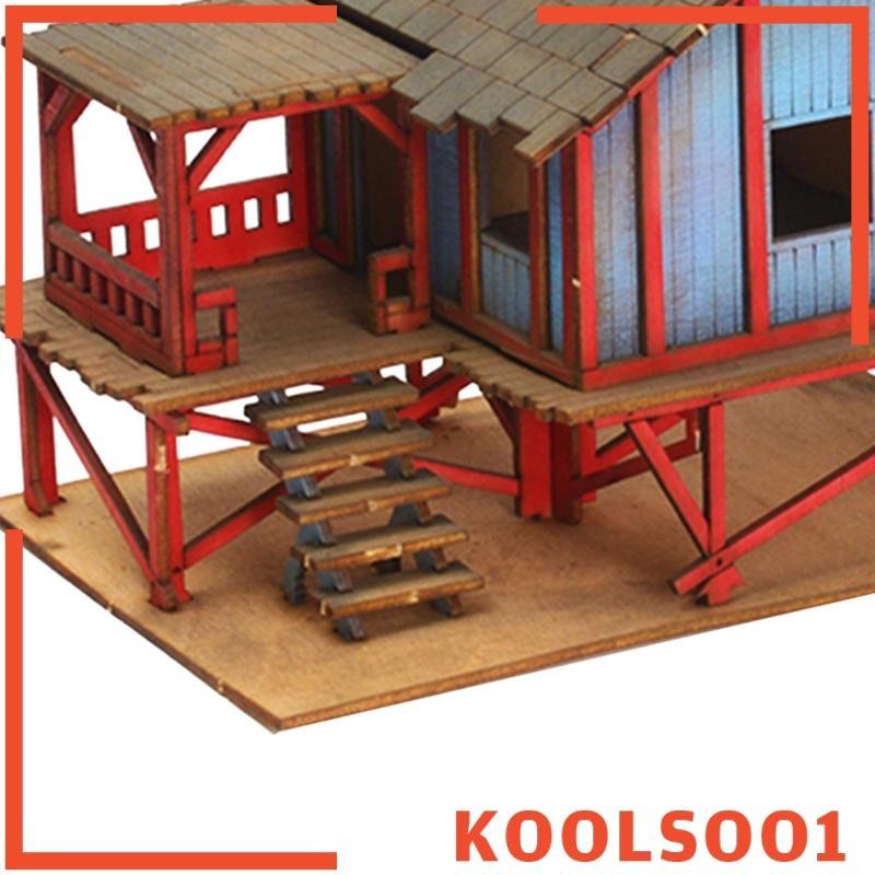 [Koolsoo1] บ้านชุดโมเดลไม้, บ้านโมเดลอาคาร 1/72 บ้านจิ๋ว, ชุดโมเดลบ้าน 1/72 เค้าโครงฉาก DIY, เค้าโครงทิวทัศน์ - รูปที่ 2