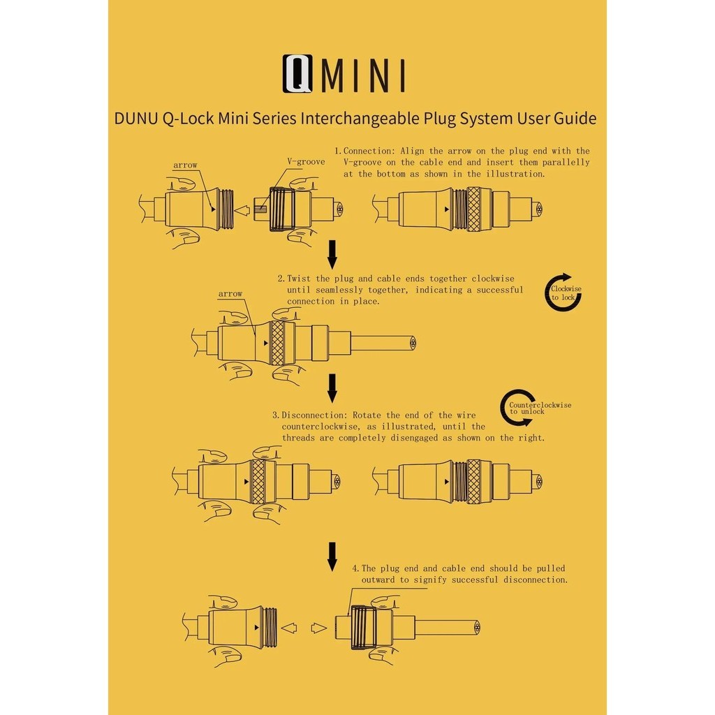 Dunu LYRE Mini สายหูฟัง Q-Lock Mini ปลั๊กเปลี่ยนได้ 240-Strand High-Purity OCC แกนลวดทองแดง MMCX / 0.78 มม.