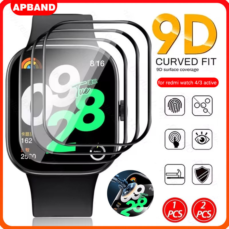 ฟิล์มกระจกนิรภัยสำหรับ Redmi Watch 4 9D HD ป้องกันหน้าจอสำหรับ Smartwatch Redmi Watch 3 Active