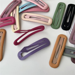 เรียบง่ายสีทึบเคลือบกิ๊บอเนกประสงค์เรียบคลิปด้านข้างด้านหลังของหัวกิ๊บแฟชั่นเครื่องประดับผม1/2ชิ้น