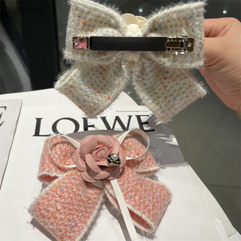👑👑[ขาวดำ·ไว้ทุกข์]Bigrunng Handmade ผ้า Camellia ดอกไม้โบว์คลิปผม Barrettes Headdress ฤดูใบไม้ผลิคลิปสําหรับผู้หญิงแฟชั่นผมหางม้าอุปกรณ์เสริมผม SG - รูปที่ 5