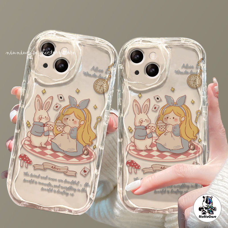 ส่งจากไทย เคสไอโฟนสวยๆ สําหรับ iPhone 7 8 11 12 13 14 15 Pro Max X XR XS Max 7 8 Plus เคส Cartoon Princess Rabbit Case