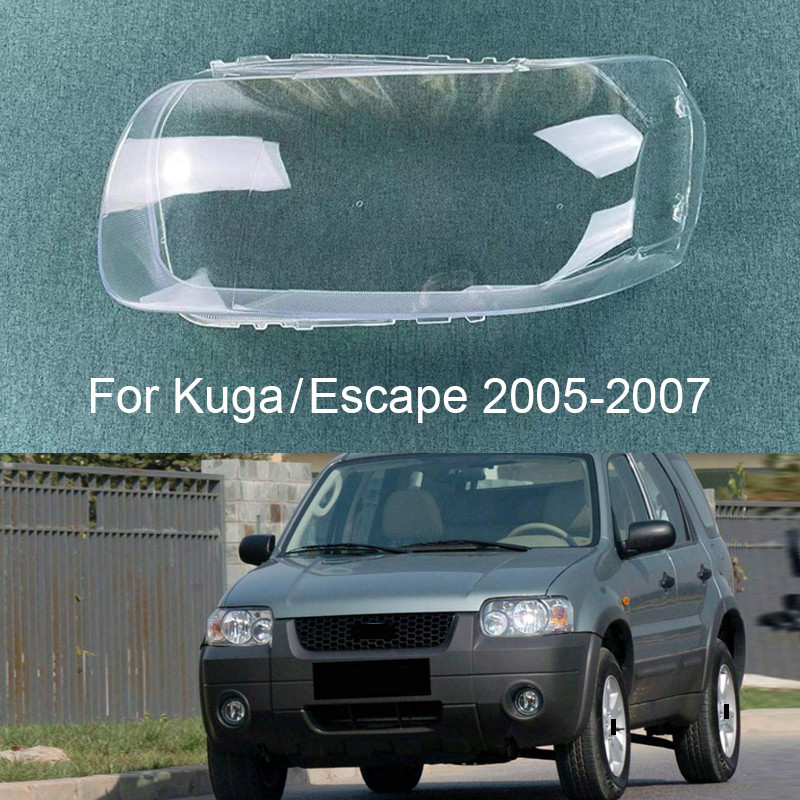 คู่ไฟหน้าสําหรับ Ford Kuga Escape 2005 2006 2007 โคมไฟเลนส์โปร่งใสฝาครอบไฟหน้า