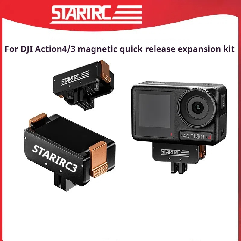 เข้ากันได้กับ DJI Action4/3 Magnetic Quick Release Dock Action Camera action4 อุปกรณ์เสริมอะแดปเตอร์