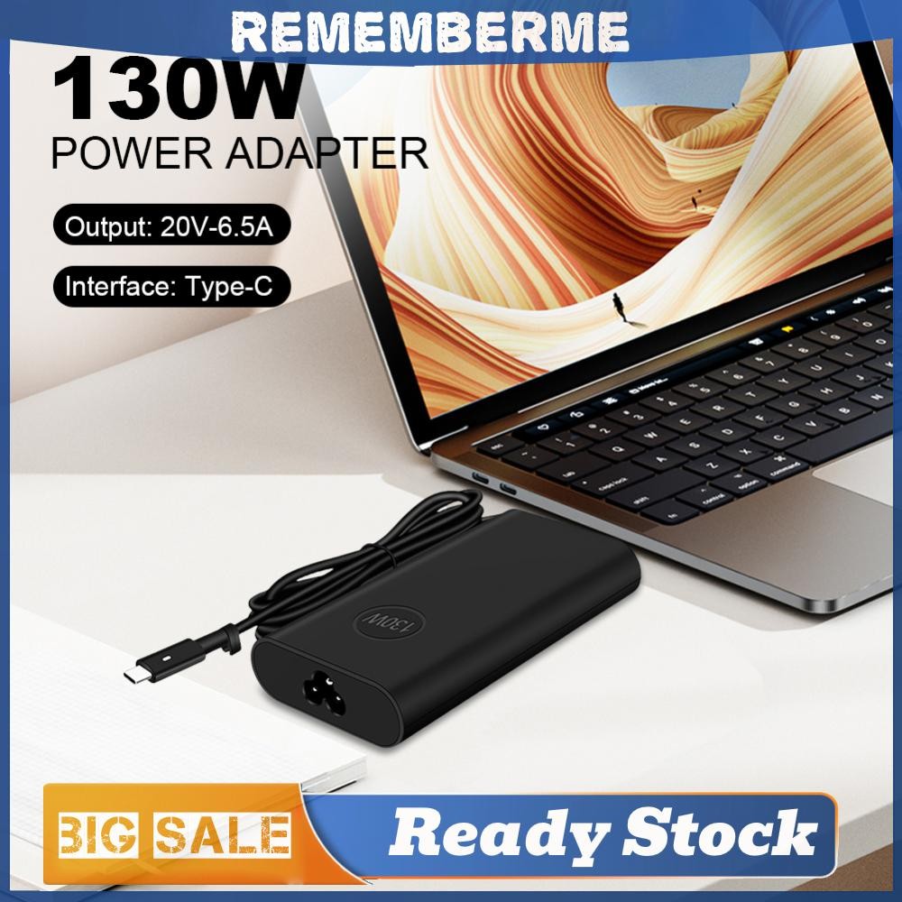 130w USB C Type C อะแดปเตอร์แล็ปท็อป 20V 6.5A สําหรับ Dell XPS 15 9500 9510 9520