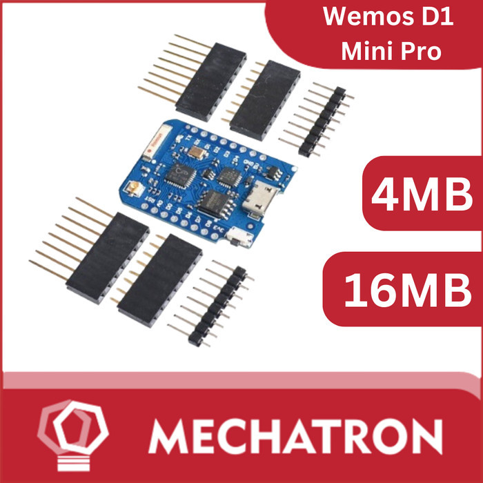 ES99 Wemos D1 mini Pro 4MB 16MB แฟลช ESP8266-EX เสาอากาศพอร์ตภายนอก Wifi - 4MB