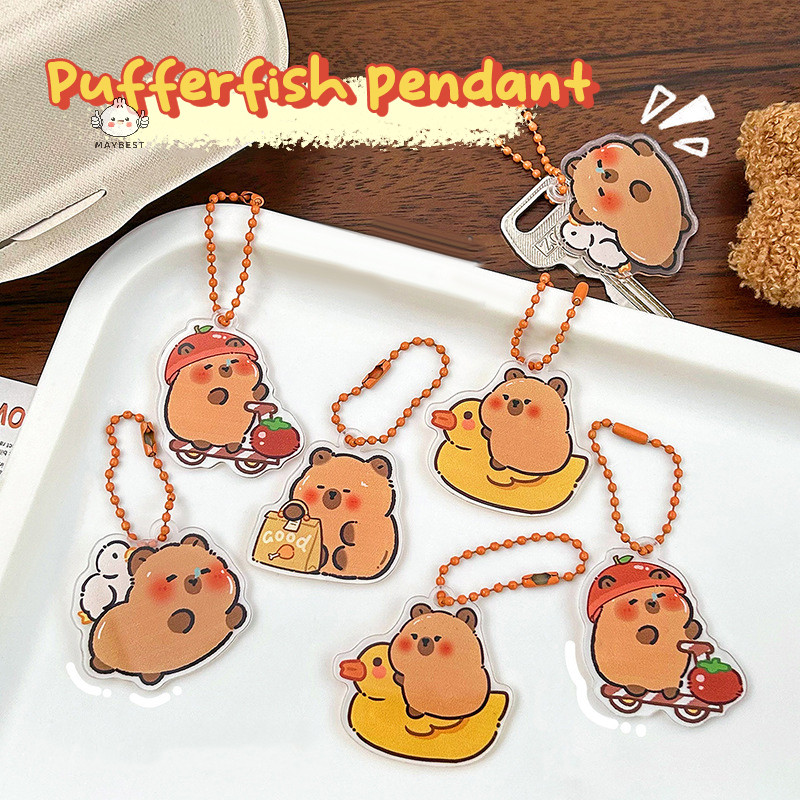 {maybest} น่ารักการ์ตูน Capybara อะคริลิคพวงกุญแจน่ารัก Kawaii Creative Key Chain จี้พวงกุญแจสําหรับกระเป๋ารถ Aaccessories เด็กของขวัญ {TH}