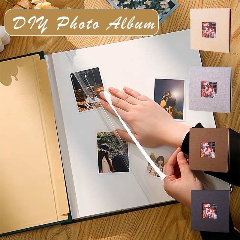 40 หน้า อัลบั้มภาพขนาดใหญ่ที่เรียบง่าย DIY Self-Adhesive 16 นิ้วอัลบั้มรูปชั้นวางหนังสืออัลบั้มครอบครัวเด็กครบรอบงานแต่งงาน Photo Storage A Vintage Home ของขวัญ
