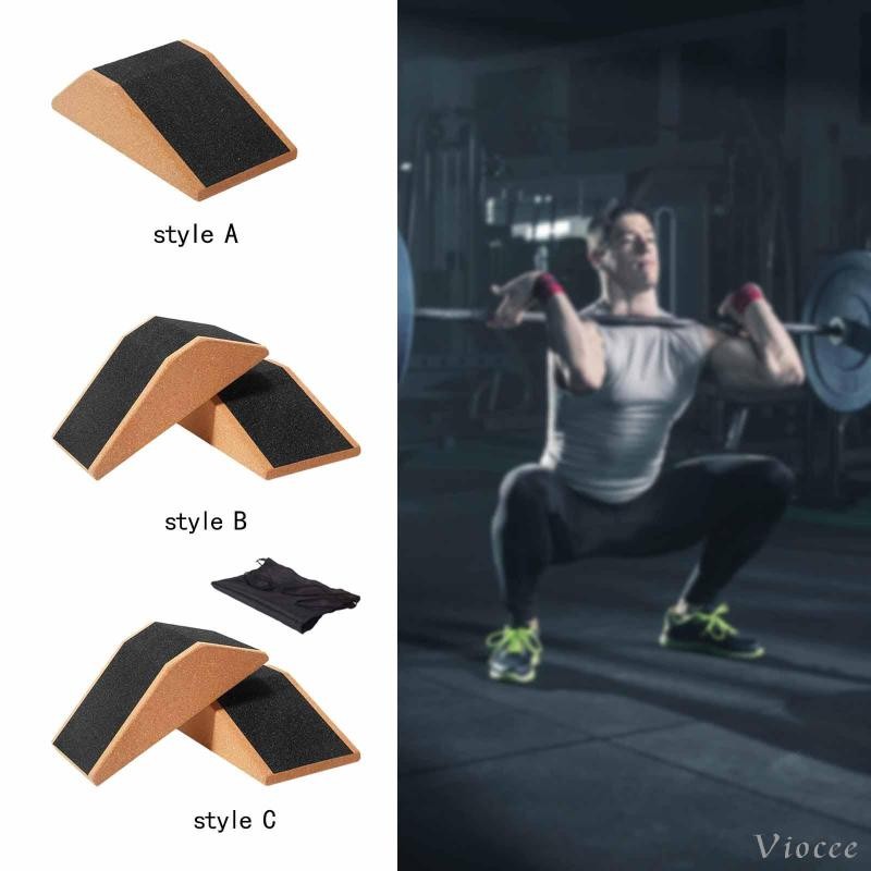 [Viocee] Cork Squat Wedge Block อิฐน้ําหนักเบาสําหรับพิลาทิสยิมยกน้ําหนักการฝึกอบรมสมดุล