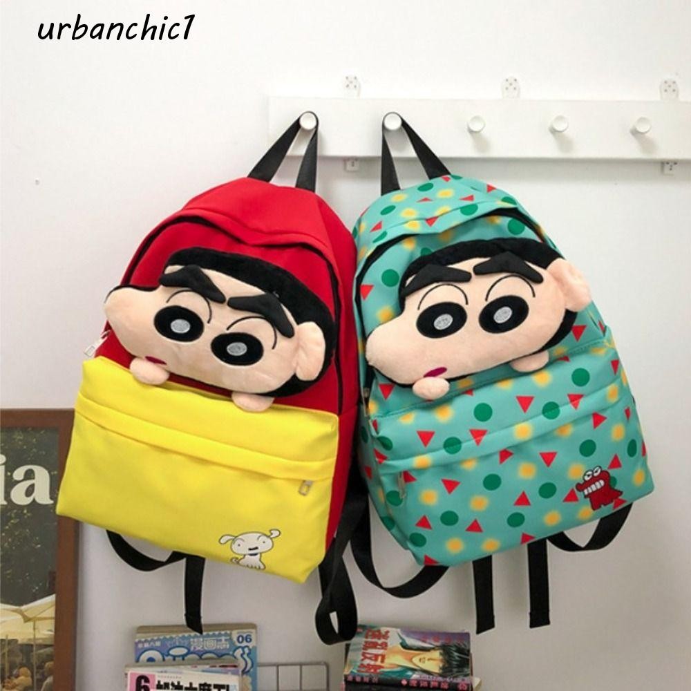 Urbanchic กระเป๋าสะพายเครยอนชินจัง, การออกแบบน่ารักยัดตุ๊กตากระเป๋าเป้สะพายหลังเครยอนชินจัง, อะนิเมะความจุขนาดใหญ่เดินทางสบายๆกลับไปกระเป๋านักเรียนผู้หญิง