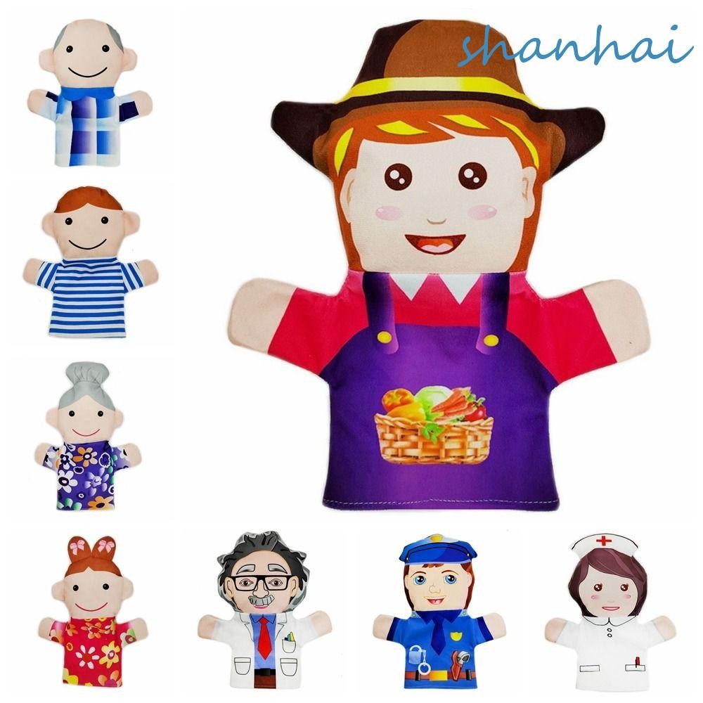 Shanhai ครอบครัวสมาชิกหุ่นมือ,ผ้าของเล่นตุ๊กตาหุ่นมือสําหรับครอบครัวสมาชิก,การศึกษาน่ารักสมาชิกครอบครัวผ้าตัวเลขหุ่นของเล่นเด็ก