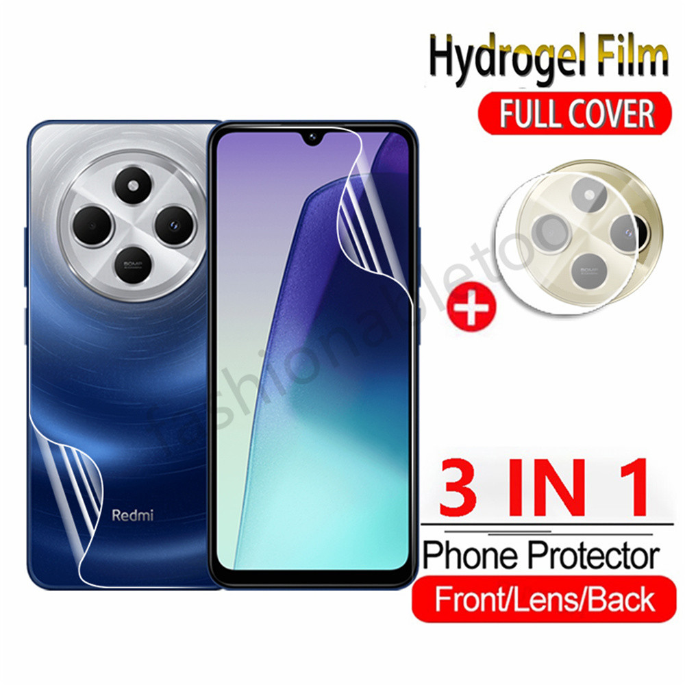 3 in 1 Hydrogel สําหรับ Redmi 14C 13C 14 C 13 C Redmi14C Redmi13C 4G 5G ด้านหน้าด้านหลัง Soft Screen Protector กล้องกลับเลนส์ป้องกันฟิล์ม