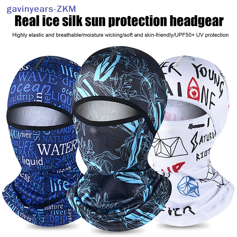 [gavinyears] Summer Cool Balaclava Ice Silk Cycling Full Face Cap Sun Anti-UV Protection Sports Face Cover Headwear Bike Motorcycle Mens Hat [TH]