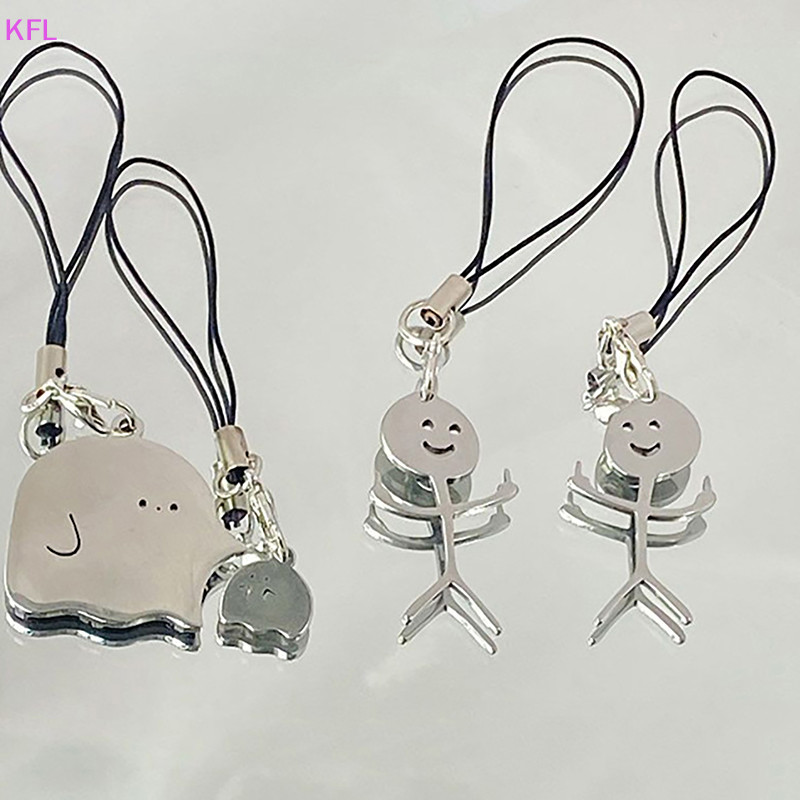 (KFL) ใหม่น่ารักโลหะ Ghost โทรศัพท์มือถือ Lanyard น่ารัก Ghost สายคล้องโทรศัพท์โทรศัพท์มือถือพวงกุญแจสําหรับของขวัญฮาโลวีนขายร้อน