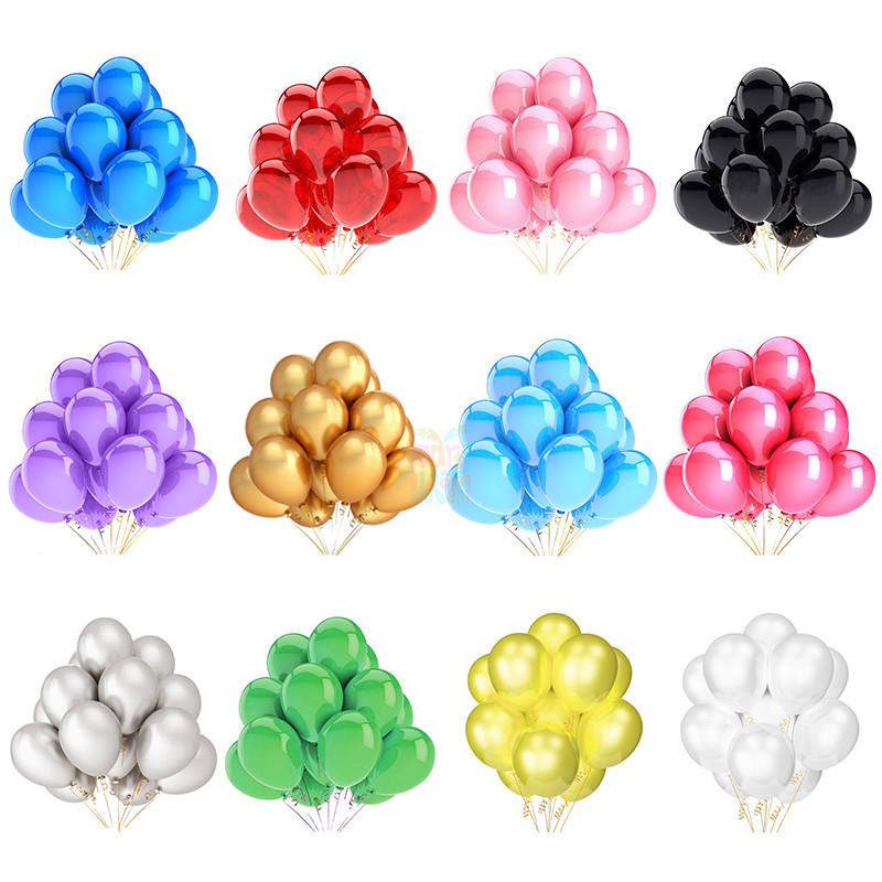 10ชิ้น12นิ้วmulticolor PearlบอลลูนGlossy Latexลูกโป่งที่มีสีสันสําหรับงานแต่งงานครบรอบวันเกิดตกแต่ง