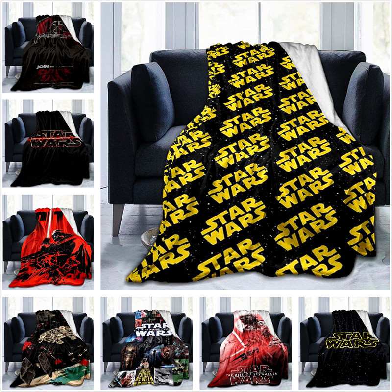 Black Knight Star Wars Darth Vader ผ้าห่มพิมพ์สักหลาด, สํานักงานงีบ, ห้องนอนเด็ก, ห้องนั่งเล่น, โซฟา, ผ้าคลุมเครื่องปรับอากาศ, นุ่มและอบอุ่น, ปรับแต่ง-2