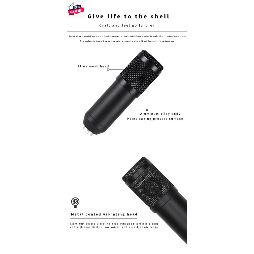 คอนเดนเซอร์ไมโครโฟน BM800 ไมโครโฟนสดระดัมืออาชีพ Condenser microphone BM800 Professional live microp