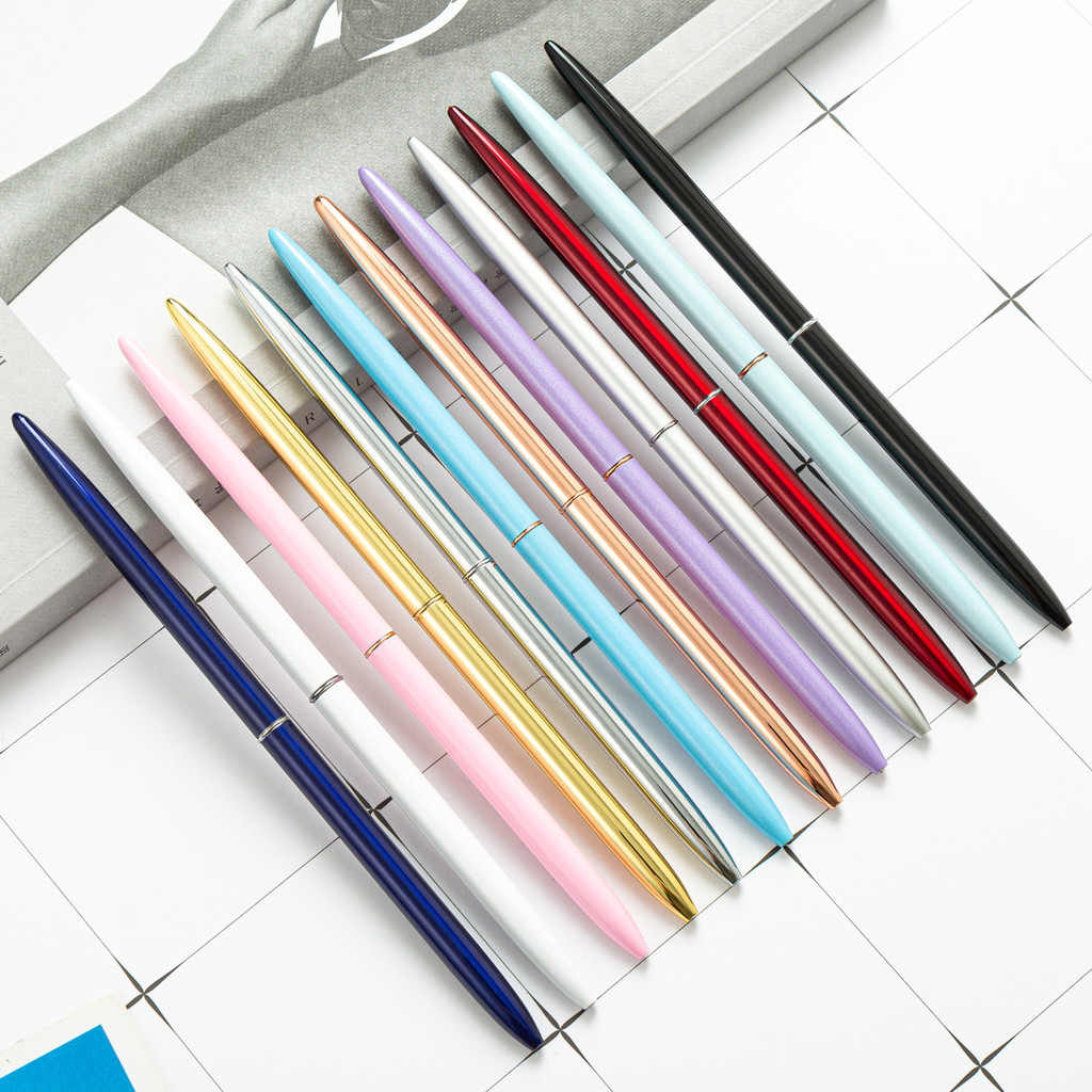 ปากกาลูกลื่นแบบหมุนระดับไฮเอนด์ 1 ชิ้น ปากกาลูกลื่น 1 มม. สีดํา ปากกาลายเซ็นสร้างสรรค์ เครื่องเขียน อุปกรณ์การเรียน