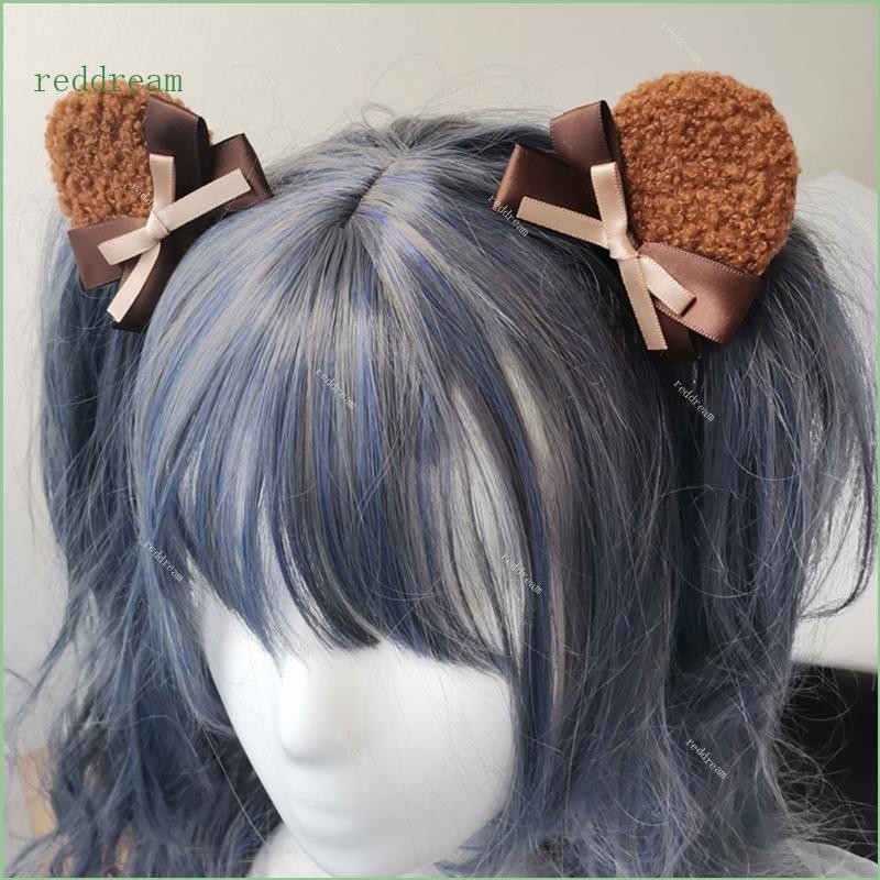 Redd 1 คู่การ์ตูนคลิปผมคอสเพลย์ฮาโลวีนอะนิเมะเครื่องแต่งกายหมีหู Hairpins