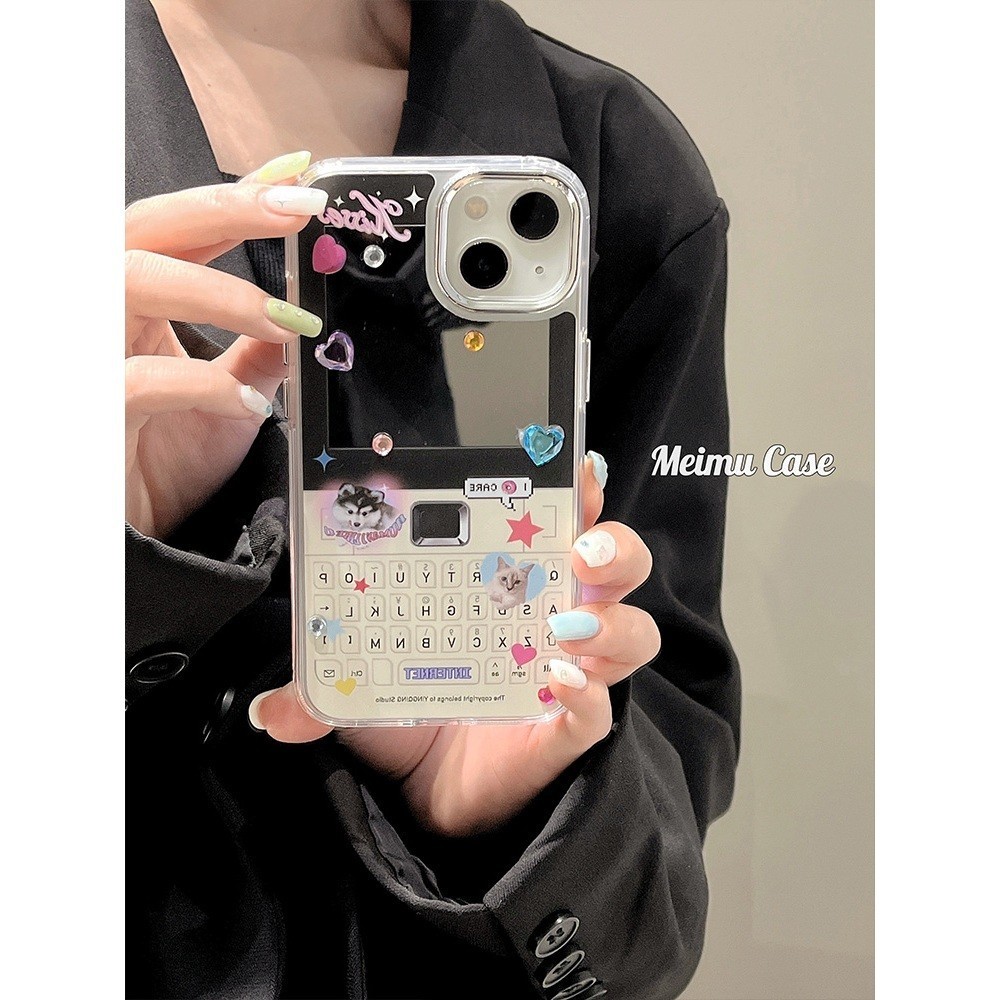 กระจกแต่งหน้านุ่มโปร่งใสกรณี Anti-Fall เคสโทรศัพท์สําหรับ iPhone 16 Promax 15 Promax 12 13 Mini 14plus 11 Pro Max X XS XR XS Max 7 8 plus Se2020 - รูปที่ 4