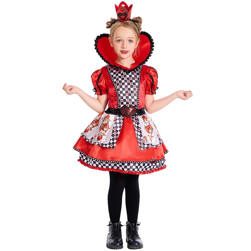 Purim สาว Alice Poker Red Queen เครื่องแต่งกาย Wonderland Evil Wizard Spooktaular คอสเพลย์แฟนซี Party Dress