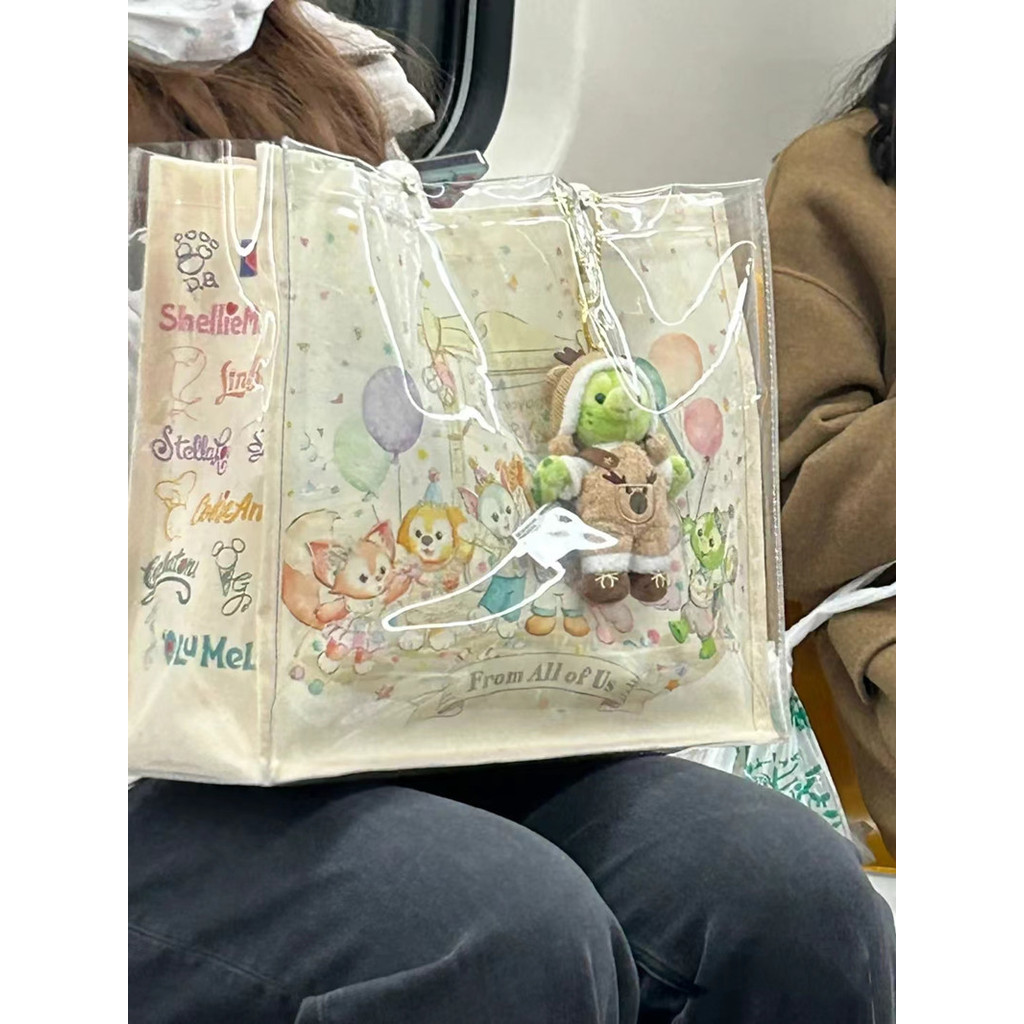 Spring duffy PARTY พิมพ์การ์ตูนน่ารักความจุขนาดใหญ่กระเป๋าถือ