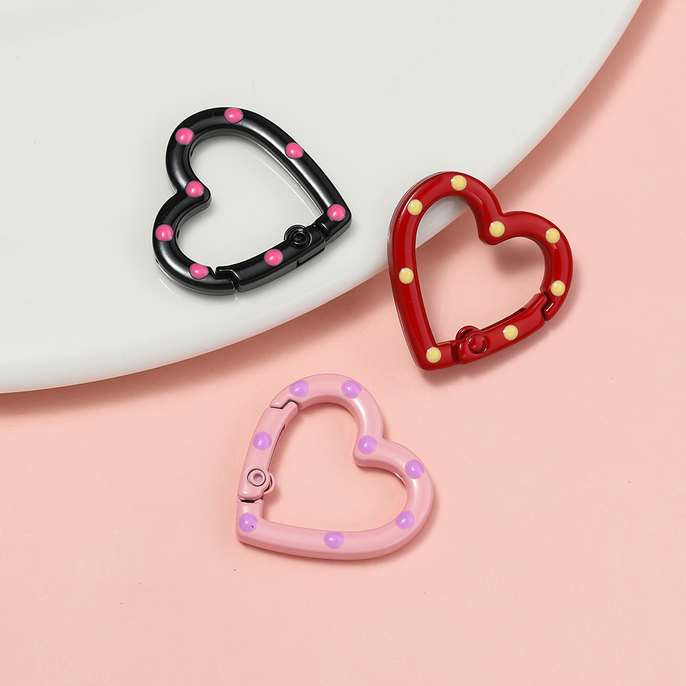 St.kunkka 2-5 มือวาดหัวใจแหวนฤดูใบไม้ผลิหัวเข็มขัดโลหะผสมหัวใจฤดูใบไม้ผลิหัวเข็มขัดแฟชั่น Charm Heart-Shaped DIY พวงกุญแจโทรศัพท์มือถือโซ่จี้อุปกรณ์เสริม - รูปที่ 7