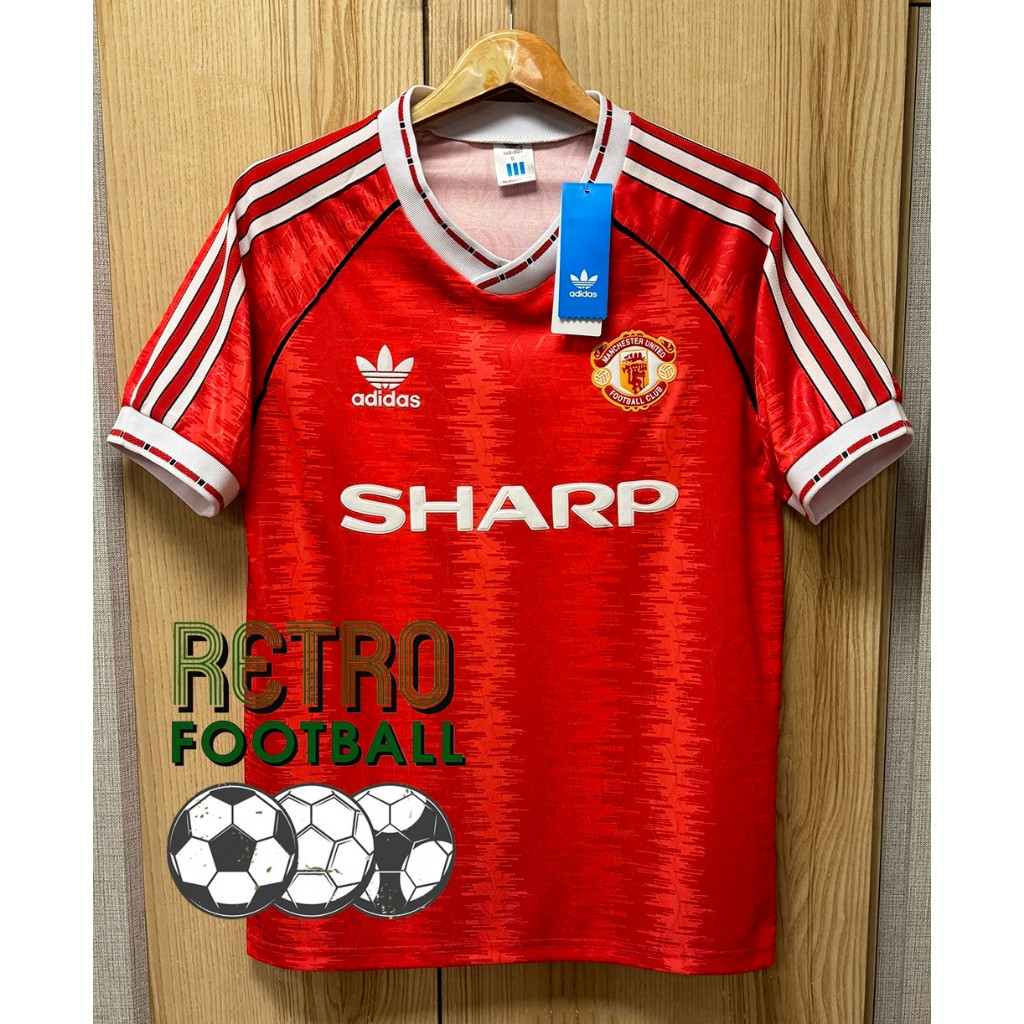 ขายดี!! เสื้อฟุตบอลย้อนยุค [Retro] แมนยู Home 1990 พร้อมชื่อเบอร์ นักเตะ แมนยูครบทุกคน รับประกันคุณภ