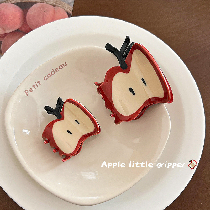 Dreamerhouse น่ารัก Apple Hairpin หญิงครึ่งผูกคลิปผมบุคลิกภาพ Creative Shark คลิปสนุก Hairpin Headdress