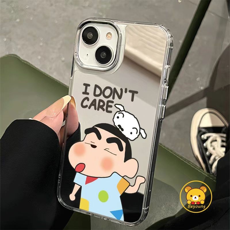 ตลกน่ารัก Crayon Shin-chan กระจกเคสโทรศัพท์สําหรับ Vivo V40 Pro Lite V40E Y37 Y37M Y36T Y300 Pro Y20