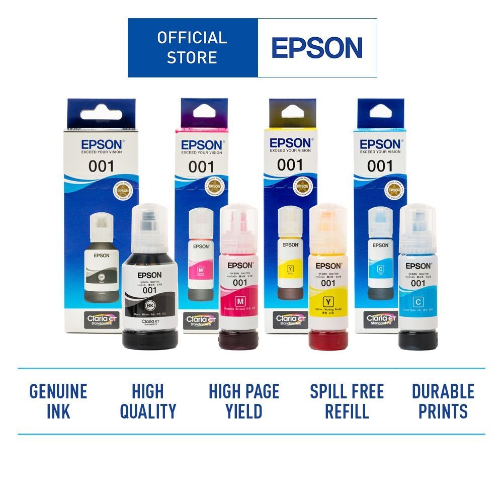 หมึกแท้ หมึกเติม epson 001 แท้100% รุ่น L4150 L4160 L6160 L6170 L6190