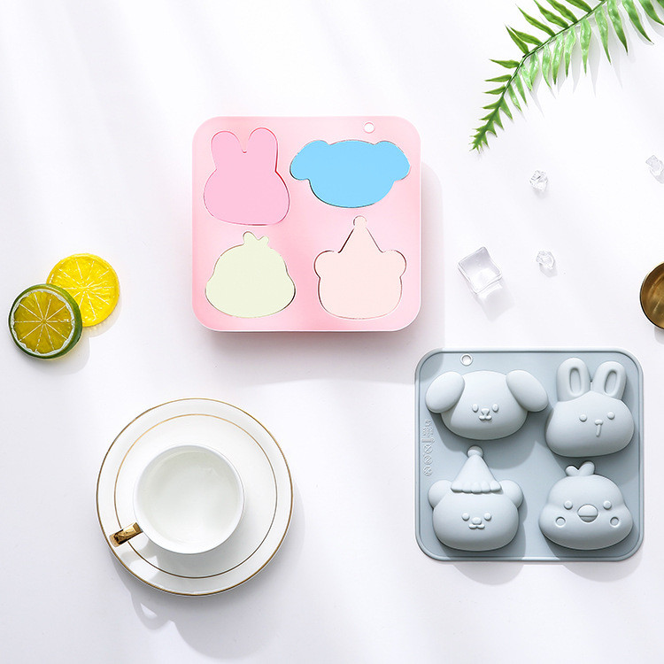 4-ควิตี้ น่ารักสัตว์เลี้ยงกระต่ายสุนัขไก่หมีการสร้างแบบจําลองซิลิโคนแม่พิมพ์การ์ตูนรูปร่างเค้กแม่พิมพ์ช็อคโกแลตแม่พิมพ์สบู่แฮนด์เมดเทียน มูลด์ อโรมายิปซั่มแม่พิมพ์ ทําเอง อบม - รูปที่ 3
