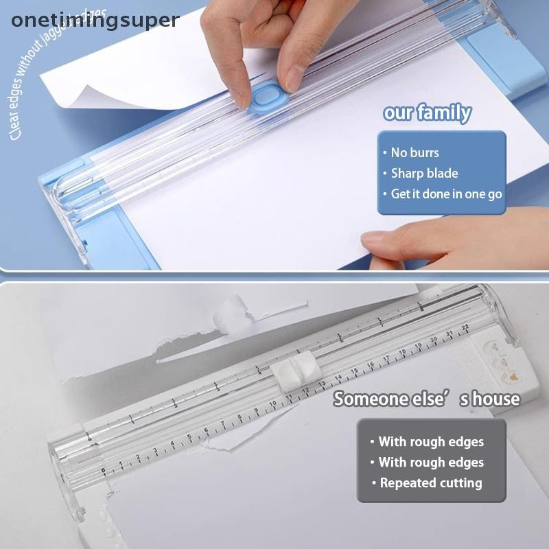 Onetimingsuper A4 เครื่องตัดกระดาษตัดแบบสองทิศทางพร้อมไม้บรรทัดแบบดึงออกสําหรับเครื่องตัดภาพสมุดภาพน้ําหนักเบา Cutg Mat เครื่อง OTP