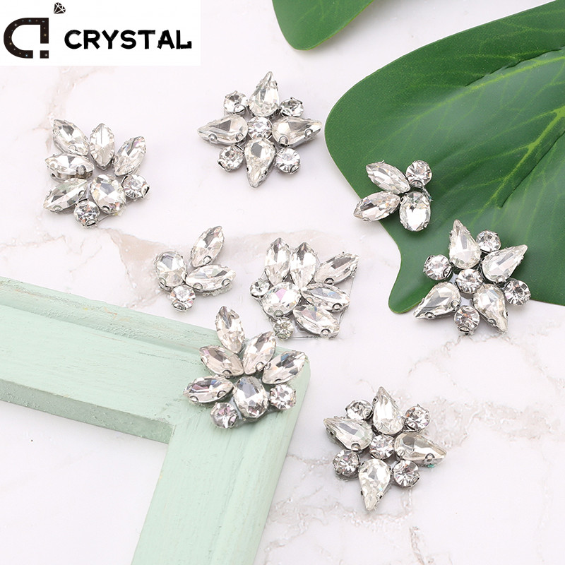 พลอยเทียม เครื่องประดับคริสตัลใสติดด้วยตนเองเพชรสําหรับเสื้อผ้ากระเป๋าเสื้อกันหนาวหมวกอุปกรณ์ตกแต่ง