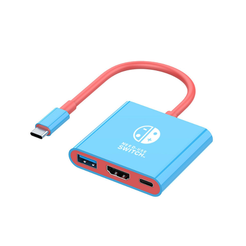 Type-c To HDMI 3 in 1 สถานีเชื่อมต่อแบบพกพาสําหรับ Nintendo Switch NS TYPE-C Hub พร้อม HDTV 4k สําหรับการเดินทางและเกม