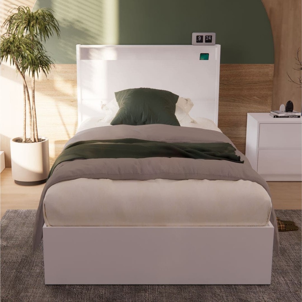 Looms เตียงนอนขนาด 3.5 ฟุต รุ่น KYOTO สีขาว (115x214x105 ซม.)  แบรนด์ LOOMS