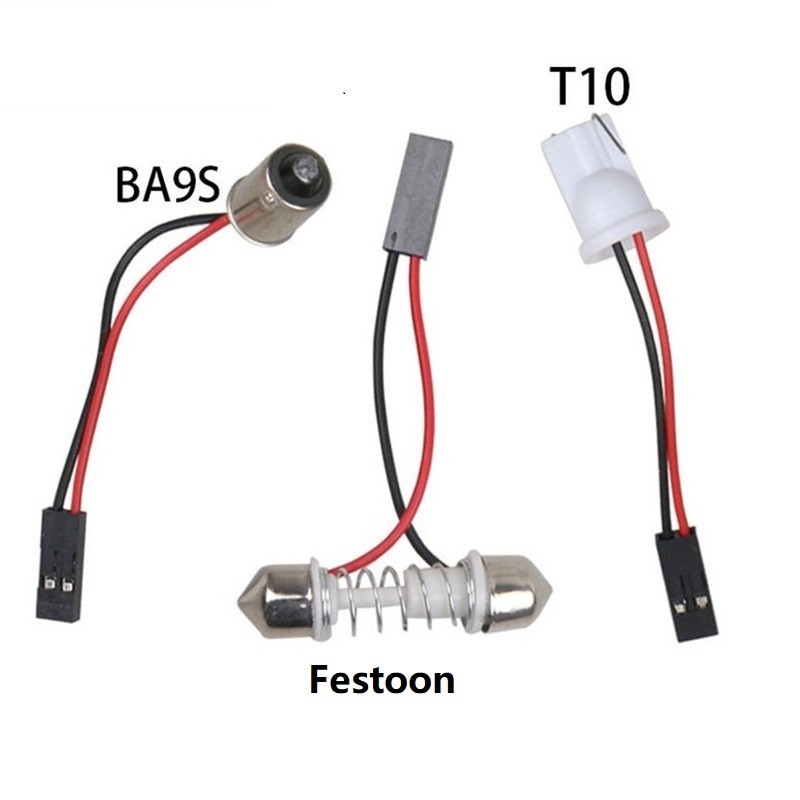 Y100Pcs T10 BA9S T4W Festoon Led Connector สายไฟสำหรับภายในรถ Led แผงซ็อกเก็ตแสงโดมอะแดปเตอร์