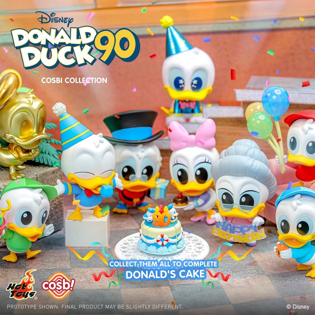 Donald Duck 90 Th Anniversary Donald Duck Daisy Cobi Blind Box Mini Collection Doll Garage Kit Jewel