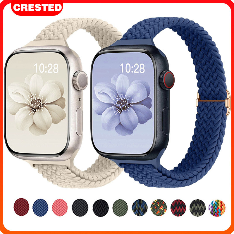ไนลอน ผอมบาง สายนาฬิกา for Smartwatch Ultra 2 3 Iwatch Series 11 10 9 7 8 5 6 SE 2 ยืดหยุ่นถักวง 49 46 45 44 42 41