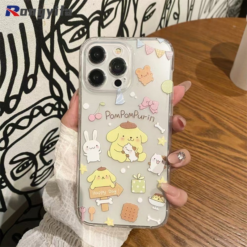 การ์ตูน Cinnamoroll Clear สําหรับ Samsung Galaxy A73 A72 A71 A70 A70s A55 A54 A53 A52 A52s A51 A50 A50s A30s A42 A41 A35 A35 A35 5G 4Gปลอกโทรศัพท์น่ารักPominปลอก