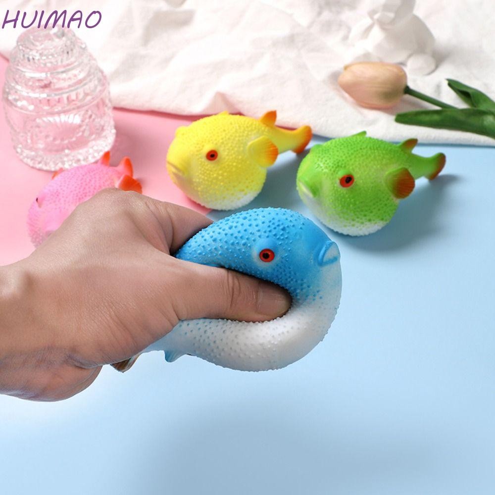 Huimao Pufferfish บีบของเล่น, TPR Pufferfish Pufferfish Squeeze Pinch ของเล่น, น่ารักจําลองช้า Rebou