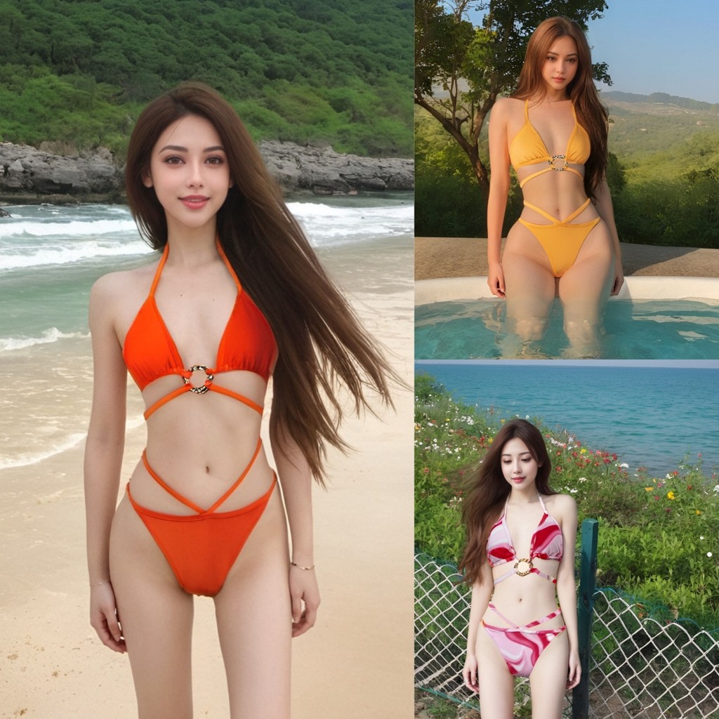 บิกินี่ 3 ชิ้นสไตล์ยุโรป สีเกรเดียนต์สวยงาม ชุดว่ายน้ำสีไล่ระดับใหม่ล่าสุด ให้คุณดูมีสไตล์และโดดเด่นในทุกโอกาส