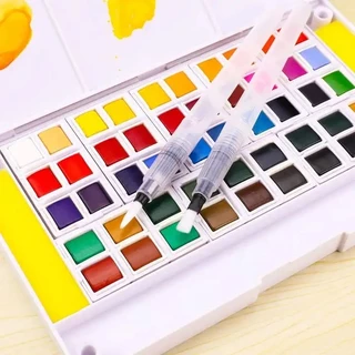 ชุดสีน้ำ เซ็ทใหญ่ 48สี Watercolour Set พร้อมพู่กัน สีน้ำวาดรูป พู่กันแท้งค์ ชุดระบายสีน้ำ