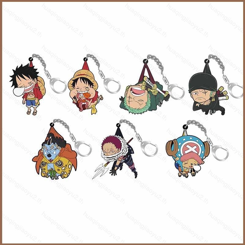 One PIECE พวงกุญแจอะนิเมะน่ารักพวงกุญแจ Luffy Chopper Nami อะคริลิคการ์ตูนกระเป๋าจี้ Key Chain ของขวัญ