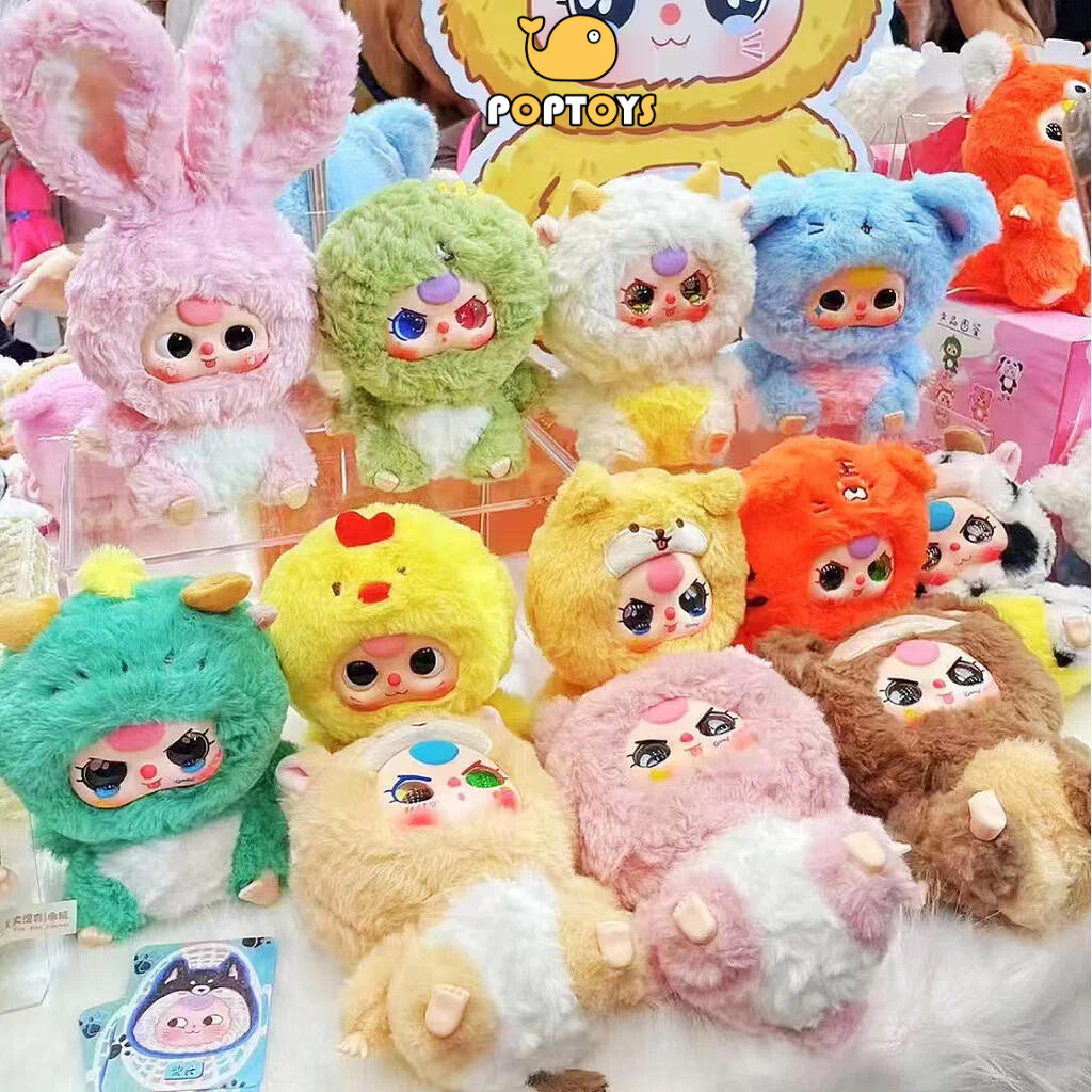 POPTOYPOPMARTBabyThree Zodiac Series ตุ๊กตาตุ๊กตากล่องตาบอด Art ของเล่นอินเทรนด์ตุ๊กตาเดสก์ท็อปตกแต่งของขวัญวันหยุดตุ๊กตาน่ารักอุปกรณ์เสริมแฟชั่น