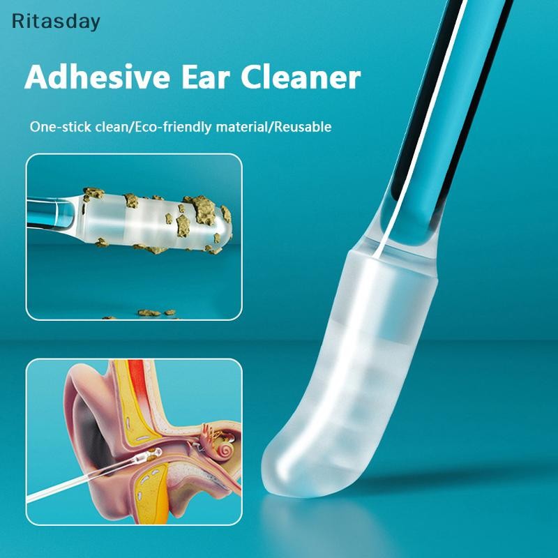 Ritasday ทิ้ง Sticky Ear Swabs Pick Reusable ทําความสะอาดหูซิลิโคนนุ่มหู Wax Removal เครื่องมือ Earwax Remover สําหรับเก่าผู้ใหญ่เด็กใหม่