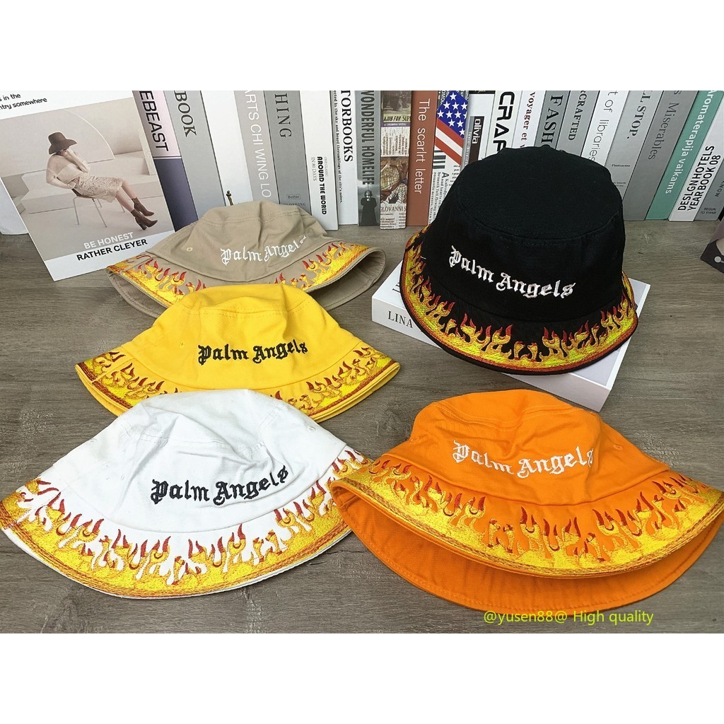 ร้อนใหม่สีน้ําตาลต้นไม้แองเจิลจดหมายเย็บปักถักร้อยเปลวไฟถังหมวกสบายๆทุกการแข่งขันกลางแจ้งอาทิตย์หมวกผู้ชายผู้หญิงสไตล์เดียวกันหมวก