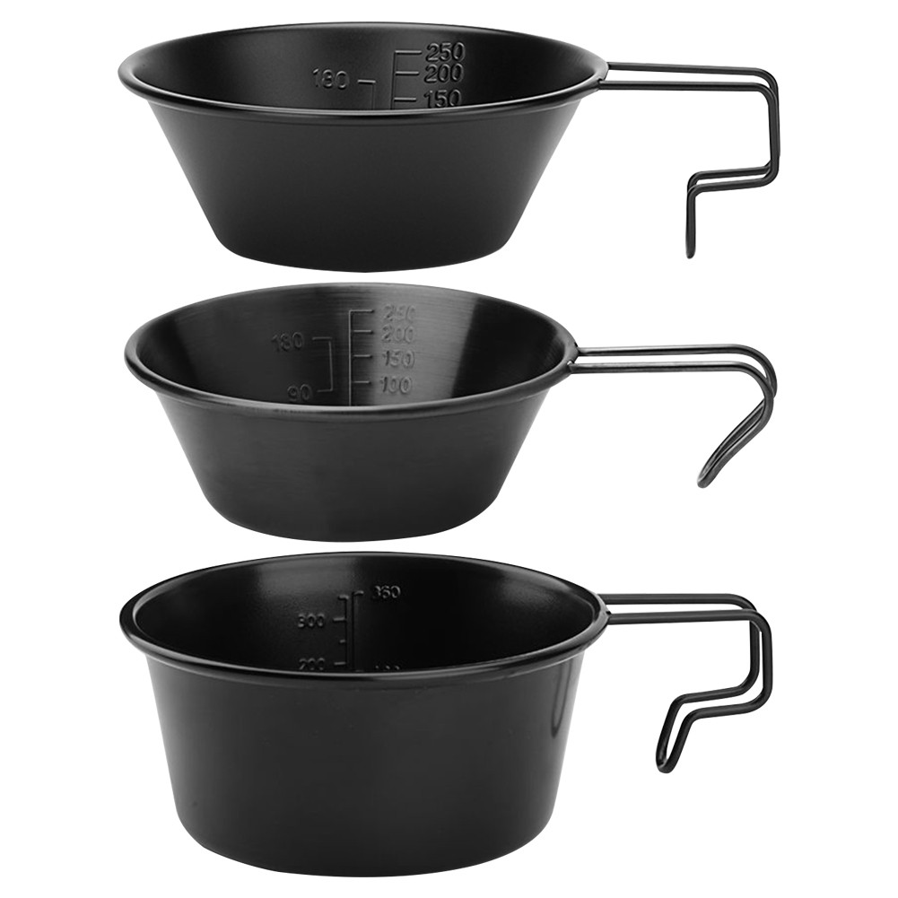 จัดส่งในกรุงเทพฯ🚚250/360ml Camping Bowl Stackable Camping Pot พร้อมที่จับสําหรับ Camping Backpacking