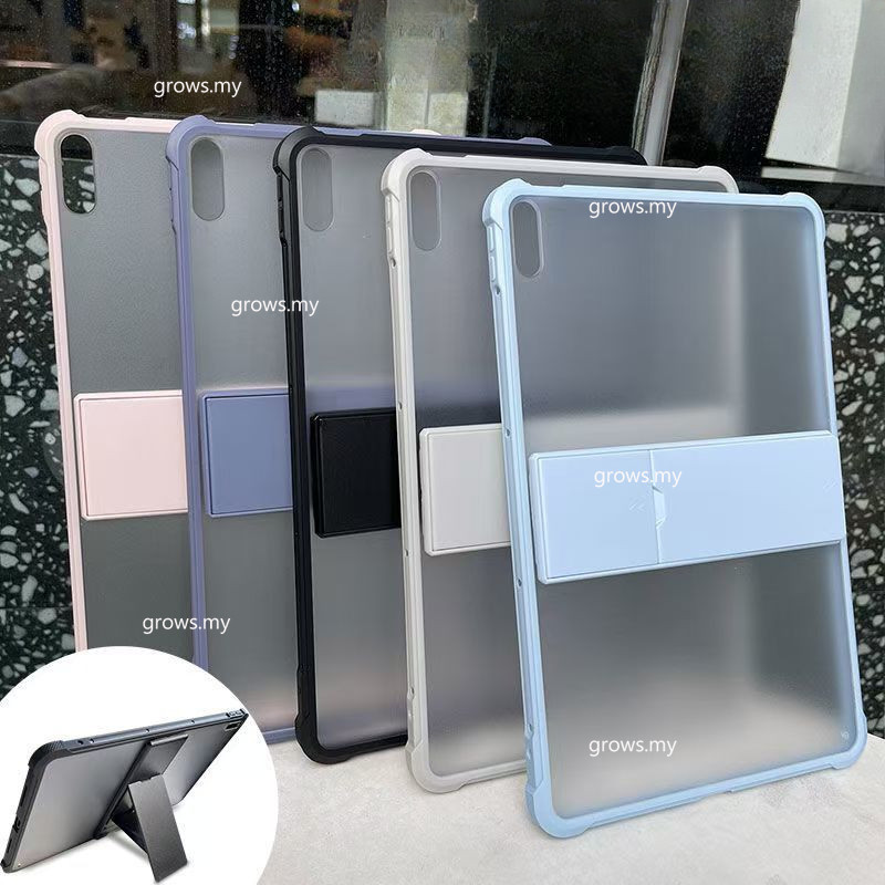 SAMSUNG สําหรับsamsung Galaxy Tab S10+S10 Plus 12.4 "SM-X820 X826B S9 FE Plus S7+S8 Plus A9 Plus 11 8.7 TPUพลาสติกแข็งMatteโปร่งใสKickstandกันกระแทกฝาครอบป้องกัน